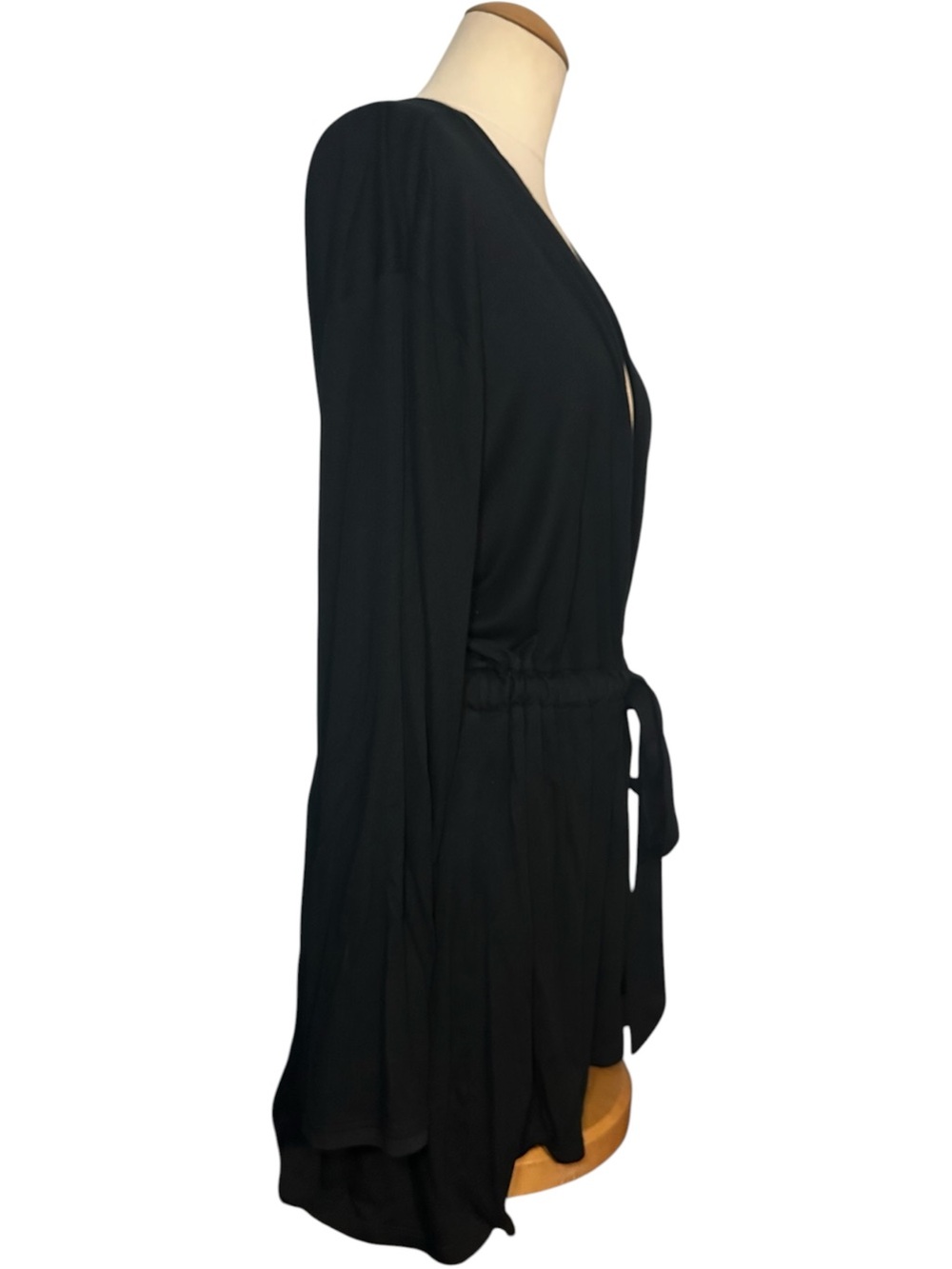 Soma Tie-Waist Lounge Robe Black Size XL - Picture 2 of 3
